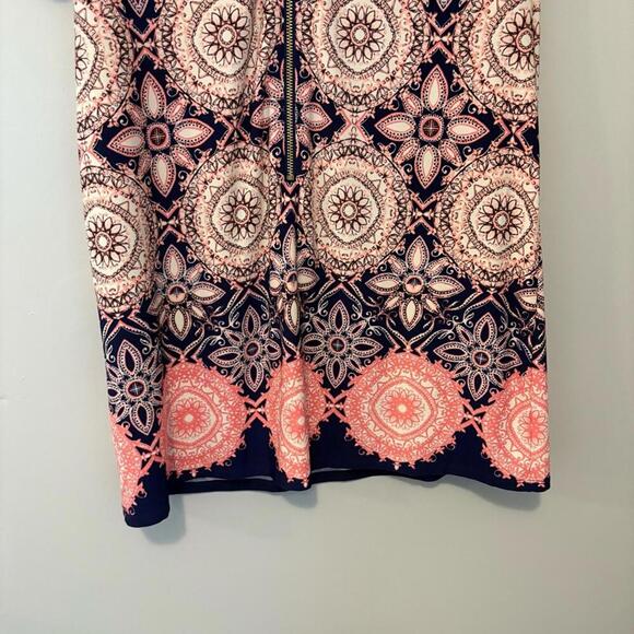 Eliza J Woman’s 6 Floral Shift Dress Tunic Blue Pink 3/4 Sleeve Lined - Picture 7 of 9